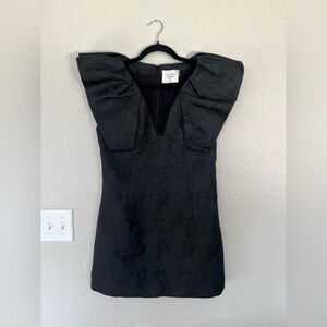 HYACINTH HOUSE Black Jacquard Tanya Mini Dress